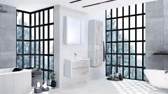 Зеркальный шкаф Roca Ronda, 70*14,5*78 см, с доводчиками, с розеткой, с сенсорным выключателем, бето