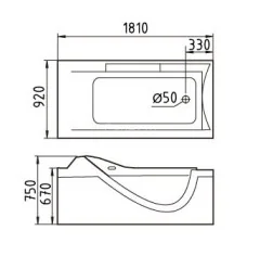 Акриловая ванна Gemy G9055 K R