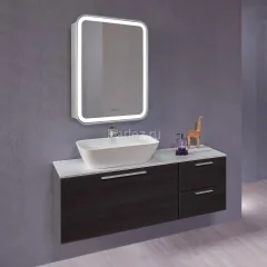 Зеркало-шкаф AZARIO Фиджи 50 508х756х140 c подсветкой и диммером + часы (LED-00002361)