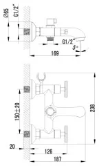 Смеситель для ванны Lemark Plus Trend LM1812C
