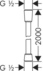 Hansgrohe 28274000 Шланг Isiflex 2,00 м, 1/2