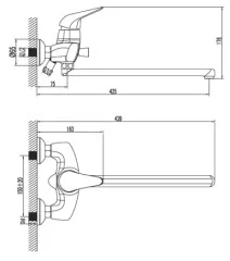 Смеситель для ванны Lemark Poseidon LM4231C