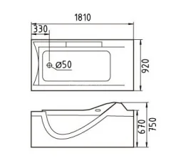 Акриловая ванна Gemy G9055 O L