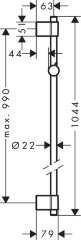 27356000 Unica Душевая штанга Varia 105 см