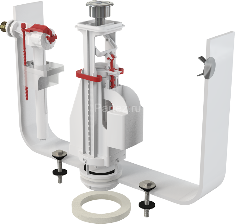 Выпускной комплект Alca Plast, с двойной кнопкой, подключение 1/2" (SA08AK 1/2" CHROM)