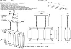 Подвесная люстра Crystal Lux TOMAS SP8 L1000 CHROME