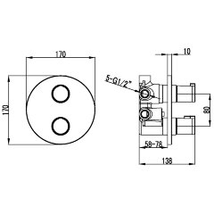 Смеситель Lemark Yeti LM7828C для ванны и душа, встраиваемый