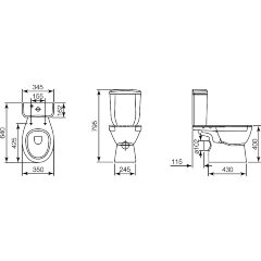 Унитаз-компакт Jacob Delafon July крепления, сливной механизм в комплекте, белый (E24541RU-0)