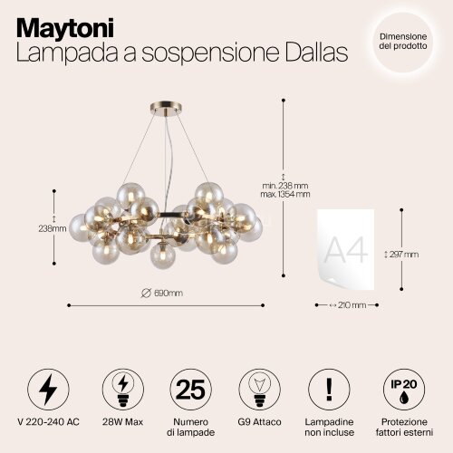 Подвесной светильник Maytoni MOD548PL-25G