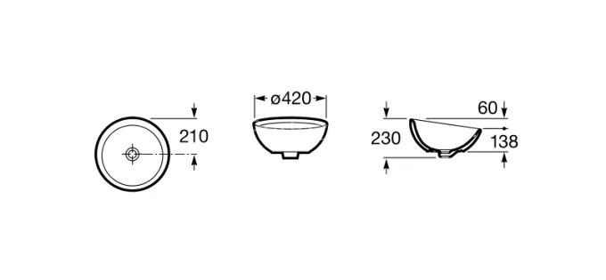 Раковина Roca BOL 420х230 мм., белая (7.3278.7.600.0)