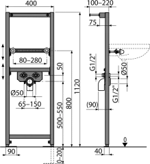 Монтажная рама для умывальника Alca Plast (A104/1120)