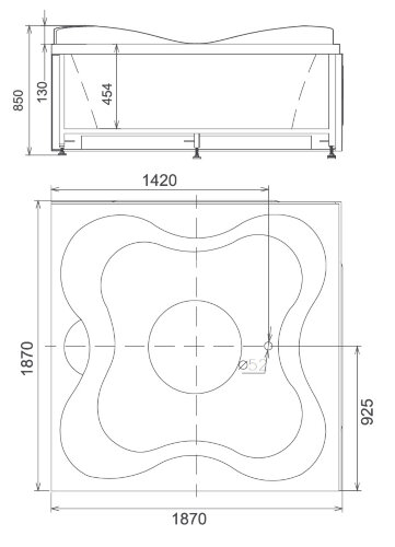 Акриловая ванна Gemy G9089 O L