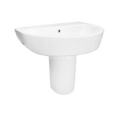 Раковина с полупьедесталом Creo Ceramique RENNES 600х455х500 керамика, белый глянцевый (RE3000+RE305