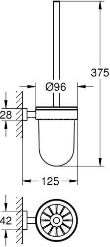 Ёршик для унитаза Grohe Essentials Cube стекло, хром (40513001)