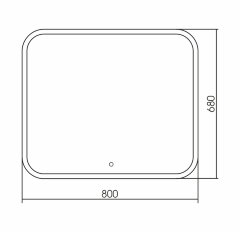 Зеркало AZARIO Стив 800х680, LED-подсветка с диммером, сенсорный выключатель (ФР-00001137)
