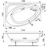 Ванна акриловая VAGNERPLAST HAPI асимметричная 170х110 см, левая, белая (VPBA170HAP3LX-04)
