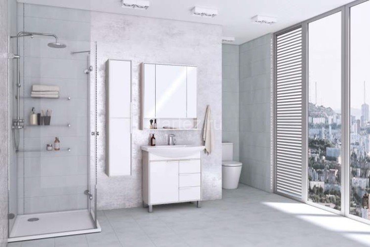 Зеркало-шкаф AQUATON РИКО 80 Белый/Ясень Фабрик (1A215302RIB90)