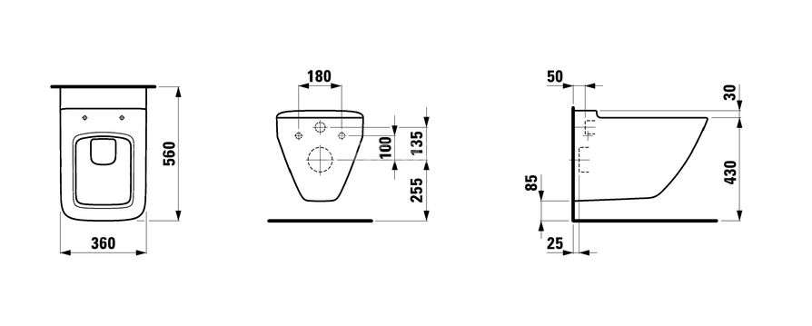 Унитаз подвесной Laufen Palace безободковый (8.2070.6.000.000.1)