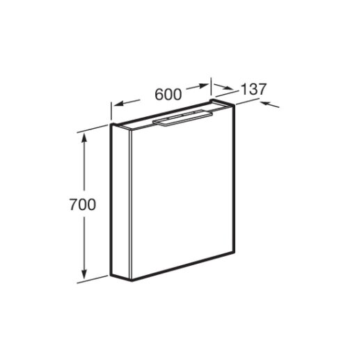 Зеркало-шкаф Roca Oleta 60 правый, белый глянец (A857646806)