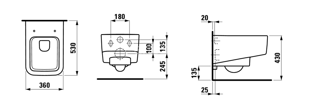 Унитаз подвесной Laufen Pro S Rimlless безободковый (8.2096.2.000.000.1)