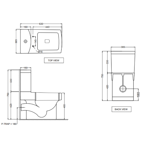 Бачок со смывным механизмом для 40751P, монтажный набор