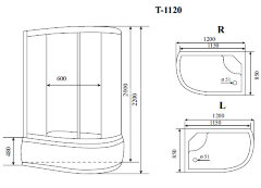 Timo Standart T-6620 Silver R душевая кабина (120*85*220), шт