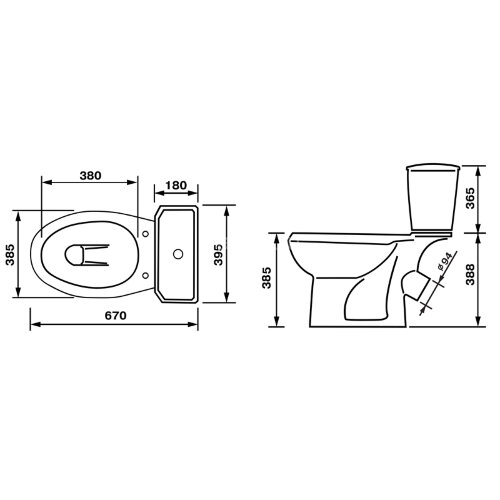 Унитаз-компакт Элисса Стандарт, с сиденьем, красный (43360110202)