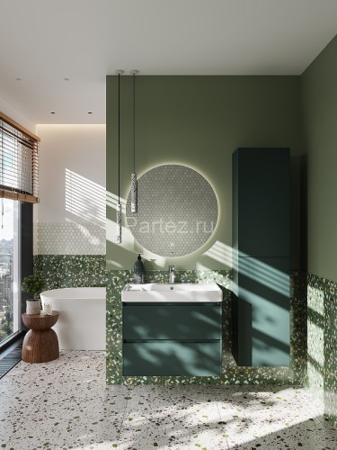 Тумба под раковину Roca Ona 800 подвесная, 2 ящика, зеленый матовый (A857630513)