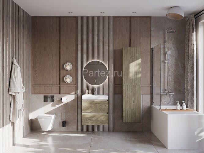 Тумба под раковину Roca Ona 600 подвесная, 2 ящика, темный вяз (A857613511)