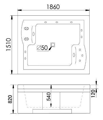 Акриловая ванна Gemy G9052 II B L
