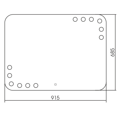Зеркало AZARIO Эмбер 915х685 c подсветкой и диммером, сенсорный выключатель, 12 ламп к вомплекте (LE