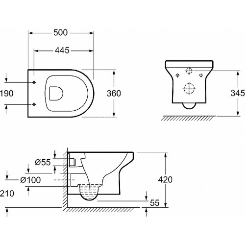 Унитаз подвесной Jacob Delafon Elite Rimless безободковый в комплекте с тонким сиденьем, креплениями