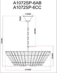 Подвесная люстра Arte Lamp A1072SP-6AB