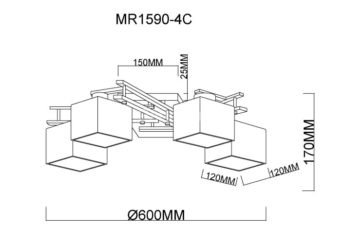 Потолочная люстра MyFar MR1590-4C