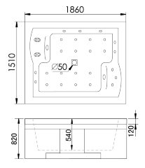 Акриловая ванна Gemy G9052 II O R