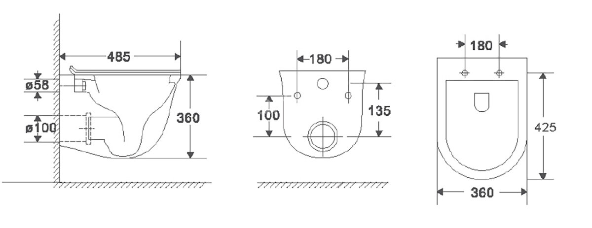Унитаз подвесной Azario Felice 490х360х360 безободковый, быстросъемное сиденье микролифт (AZ-0051)
