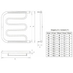Полотенцесушитель водяной ДВИН D 50/40 c полкой 1"-1/2" К0 полированный (4627086011728)