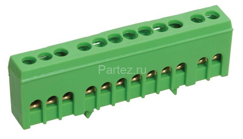 Шина PE "земля" в корп. изол. на DIN-рейку ШНИ-6х9-12-К-З IEK YNN10-69-12KD-K06