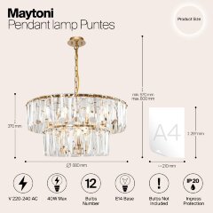 Подвесная люстра Maytoni MOD043PL-12G