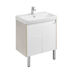 Тумба под раковину AQUATON Сканди 70 Doors универсальная, Белый/Дуб Верона (1A278901SDB20)