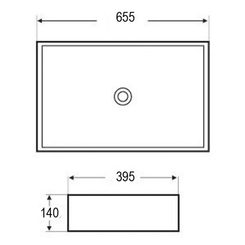 Раковина Azario 65,5х39.5х14 накладная, прямоугольная, белая (AZ416)