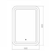 Зеркало AZARIO Мальта 550х800, LED-подсветка с диммером, сенсорный выключатель (ФР-00000941)