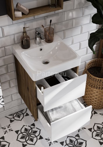 Тумба под раковину AQUATON Сканди 45 подвесная, Дуб Рустикальный (1A251601SDZ90)