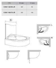 Шторка для ванны распашная Ravak CVSK1 100х150 цвет профиля хром (7QRS0C00Y1)
