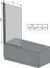 Шторка для ванны распашная Ravak CVS1 80х150 цвет профиля хром (7QR40C00Z1)