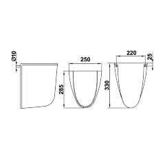 Полупьедестал для раковины КЕРАМИН, консольный, белый (CS00087568)