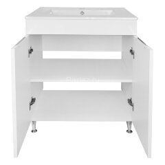Комплект тумба Loranto Верона 60 (610х470х815) напольная, с раковиной Leon 60, белый (CS00089609)