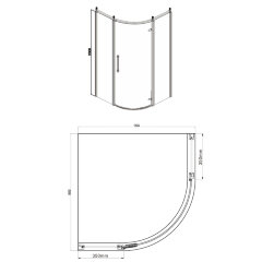 Душевое ограждение Azario ONTARIO 900х900х2000 L без поддона, прозрачное стекло 8 мм, цвет профиля золото (AZ-NBB2231-L 900 GOLD)