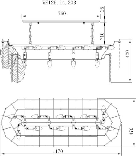 Подвесная люстра Wertmark WE126.14.303