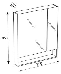 Зеркальный шкаф Roca Gap 70, 70*13*85 см, с доводчиком, белый глянец Z.RU93.0.288.6